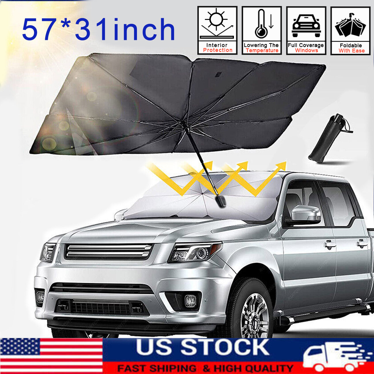 Car Window Sunshade Sun Shade Visor Windshield Cover Auto Car Sunshade Foldable UV Umbrella