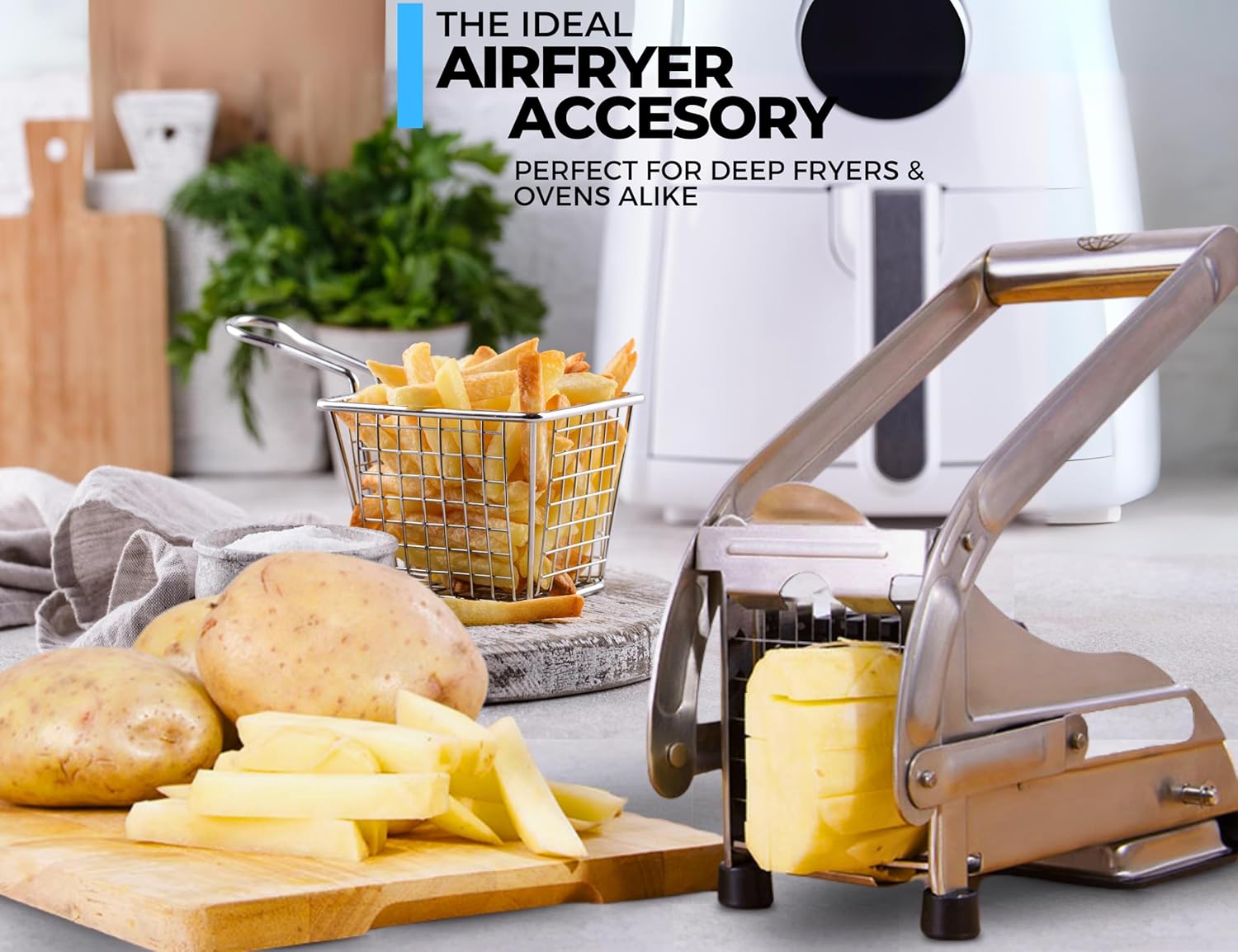 French Fry Cutter , Stainless Steel Potato Chopper